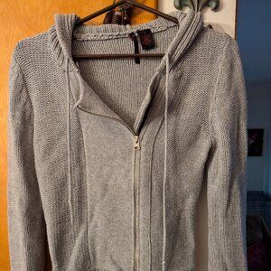 Grey Warm bomber style zip up hoodie/sweater